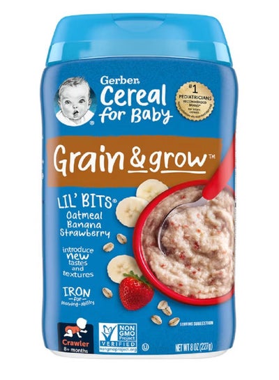 Buy Gerber Lil Bits Cereal Oat Banana Strawberry 8 oz in UAE