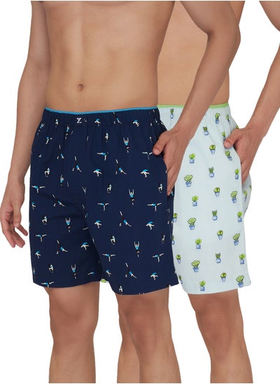 Buy IntelliEaze Super Combed Cotton Boxer Shorts for mens Pack of 2 in UAE