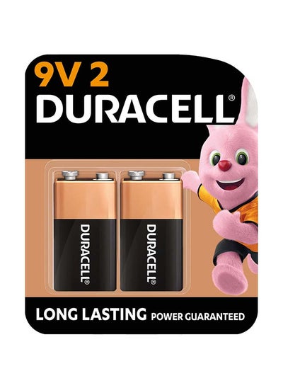 Buy Duracell Type 9V Alkaline Batteries, Pack Of 2 in UAE