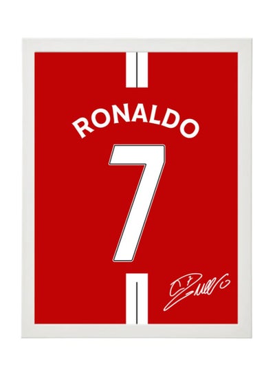 Buy Ronaldo Manchester United Autographed Jersey Poster with Frame 30x40cm in UAE