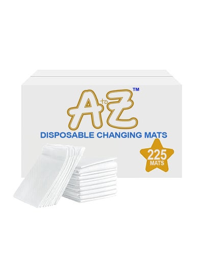 اشتري A to Z - Disposable Changing Mat size (45cm x 60cm) Large- Premium Quality for Baby Soft Ultra Absorbent Waterproof - Pack of 225-White في الامارات