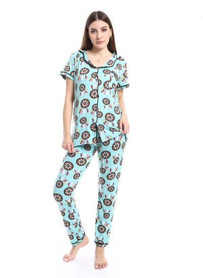 Buy Women Pajama Set With Pants And Button Design in Egypt