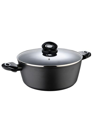 Buy Orion Forged Aluminium Induction Bottom Non-stick Casserole With Lid 30cm in UAE