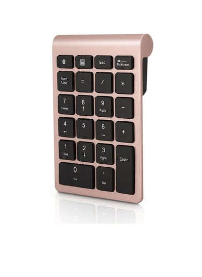 اشتري Bluetooth Number Pad,Bluetooth 5.0 Wireless Number Pad with Shortcut Keys, 22 Keys Portable Financial Accounting Extensions 10 Keys for Laptop Desktop, PC, Pad,Notebook في الامارات