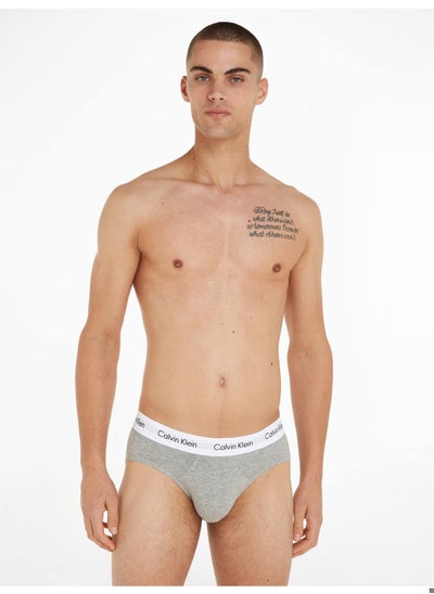 Buy Calvin Klein Men's Briefs - 3 Piece Set - Underwear - Cotton , Black, White, Grey in UAE