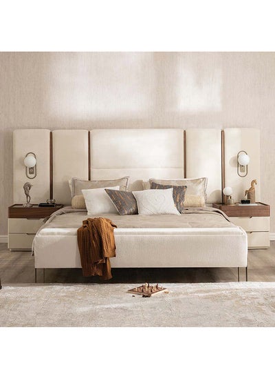 اشتري Amalfi Bed with Bench & 2 Nightstand, Vizon - 180x200 cm في الامارات