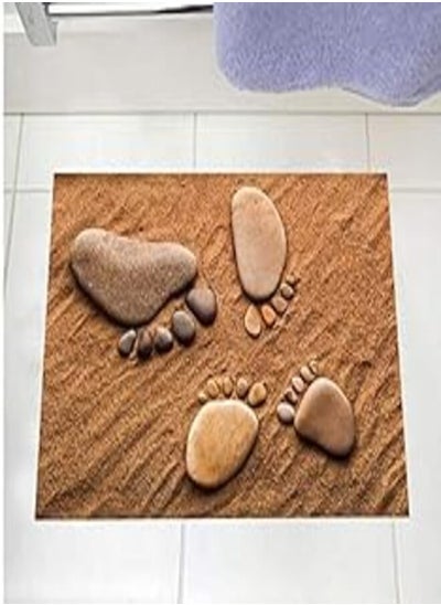 اشتري 3D simulation Foot floor bathroom wall sticker PVC waterproof anti-skidding sticker mm في مصر