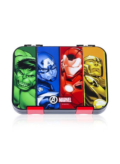 Buy Marvel Avengers Super Hero 6/4 Compartment Convertible Bento Tritan Lunch Box - Black in Saudi Arabia