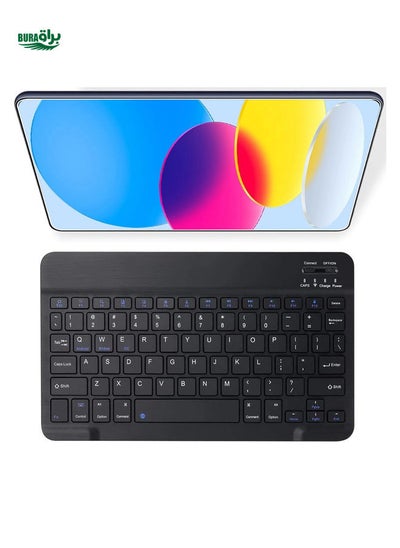 Buy Ultra-Slim Bluetooth Keyboard Portable Mini Wireless Keyboard Rechargeable Compatible With Apple IPad IPhone Samsung Tablet Phone Smartphone IOS Android Windows(Black) in Saudi Arabia