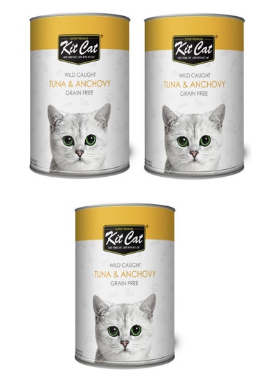 اشتري 3Pc Wild Caught Tuna And Anchovy Cat Wet Food 400G في الامارات