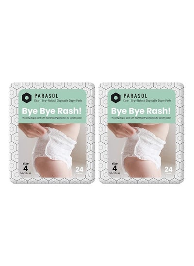 اشتري Parasol Clear+Dry™ Diaper Pants | Natural Training Diaper | Pure Ingredients, Water Based Ink, Non-Woven Fabric with Dermatest Excellent Seal | Rash Protection Diaper Set, Size 5 (26+ lbs.) 24 Count في الامارات