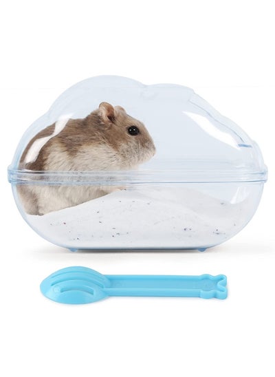 اشتري Hamster Sand Bath Container Large Transparent Plastic Toilet with Scoop Set for Small Pet Animals Cage Accessories for Lemming Chinchilla Gerbil Little Animal Hamster Mouse Chinchilla في الامارات