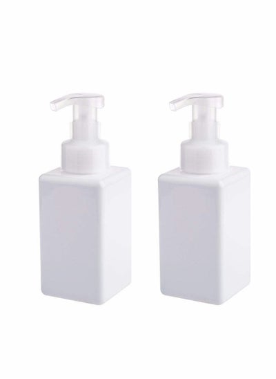 Buy Foaming Soap Dispenser, 450ml (15oz) Refillable Pump Bottle Plastic for Liquid Soap, Shampoo, Body Wash (2 Pcs) (White) in UAE