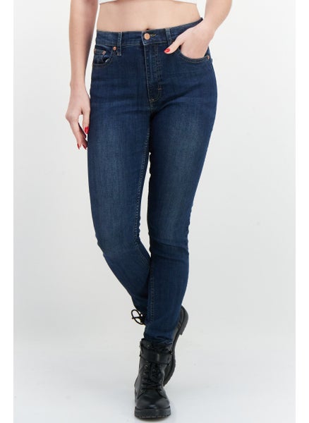 اشتري Women Regular Fit Washed Stretchable Denim Jeans, Blue في الامارات