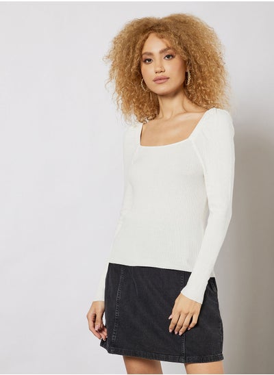 Buy Ribbed Sweater Top in Saudi Arabia