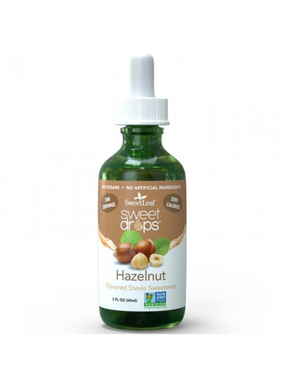 اشتري SweetLeaf Stevia Liquid Sweet Drops - Hazelnut Flavored Drops, Stevia Liquid Sweetener, Zero-Calorie, Sugar-Free Syrup Alternative for Keto Coffee, Baking, Shakes, 2 Fl Oz في الامارات