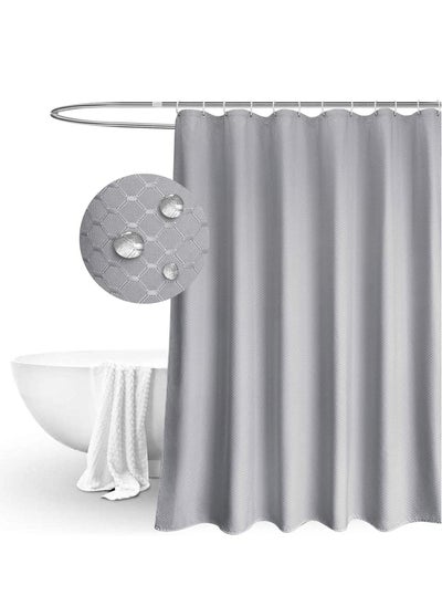 اشتري Premium Shower Curtain Waterproof Thickened Polyester Fabric Durable Mildew Stain Resistant Stylish Curtain (180 x 180 cm) Silver Grey في الامارات