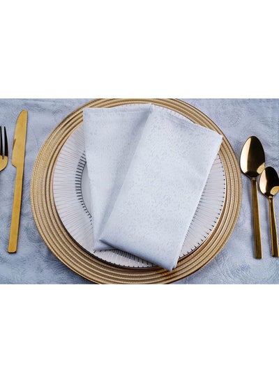 Buy 4-Piece Glamour Napkin Set 45x45cm Silver in UAE