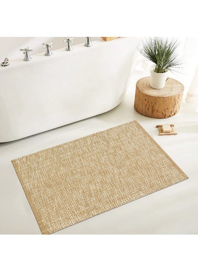 اشتري Washable Bathroom Rug 2'X3' Low Profile Entryway Rug Tan Durable Front Door Mat Cotton Reversible Kitchen Mat Boho Bedroom Rug Farmhouse Carpet For Foyer Front Porch Decor في الامارات