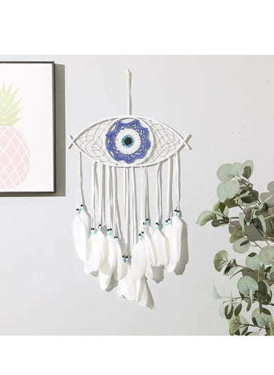 Buy White Dream Catcher for Bedroom Handmade Evil Eye Macrame Wall Hanging For Boho Home Decor Room Decor in UAE