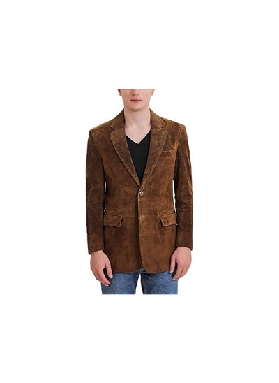 Buy Men Richard Classic Leather Blazer Lambskin Sport Coat Jacket - Men Slim Fit Leather Jacket in UAE