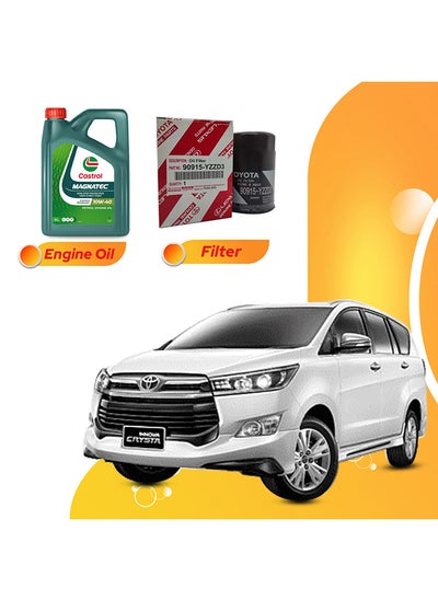 Buy Innova 5.5 Liters 10W40 Castrol Magnatec Oil And Original Filter in UAE