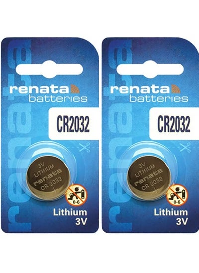 Buy 2-Pieces Renata CR2032 Lithium 3V Batteries in UAE