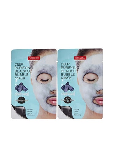 Buy Purederm - Deep Purifying Black O2 Bubble Mask Pack of 2 in UAE