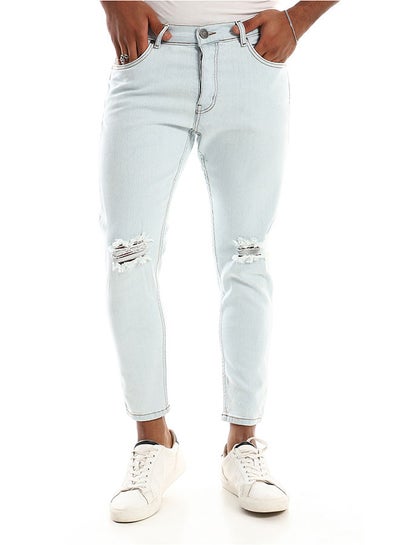 Buy Ice Blye Ripped Knee Cotton Jeans in Egypt
