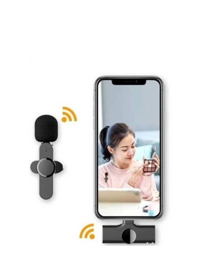 Buy Wireless Mini Microphone Connect With Mobile And Type C  Lapel Clip in UAE