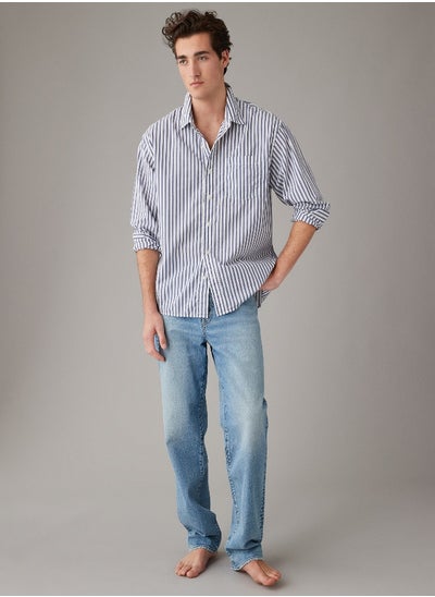 اشتري AE Everyday Poplin Striped Button-Up Shirt في السعودية