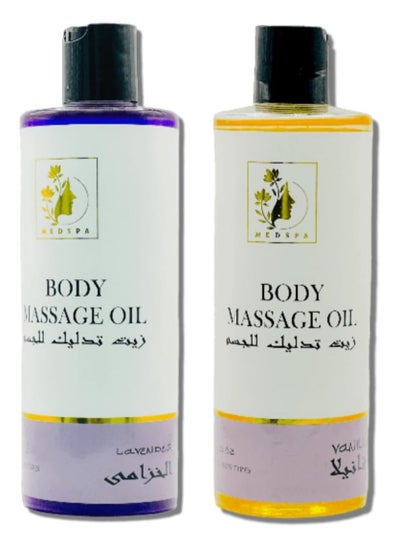 Buy MEDSPACLINIC Lavender and Vanilla Body Massage Oil Combo Packntensive Re-vitalising Treatment 500ml each in UAE