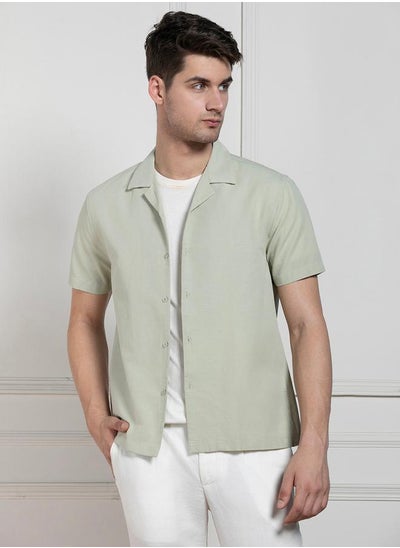 Buy Solid Casual Shirt with Button Placket in Saudi Arabia