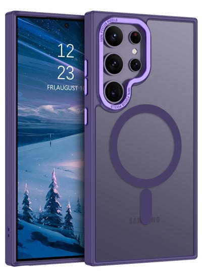 Buy for Samsung S24 Ultra Case, Compatible with MagSafe, Magnetic Translucent Matte Back Shockproof Cover with Strong Magnet, Slim Thin Full Protection Phone Case for Galaxy S24 Ultra 5G (Purple) in Saudi Arabia