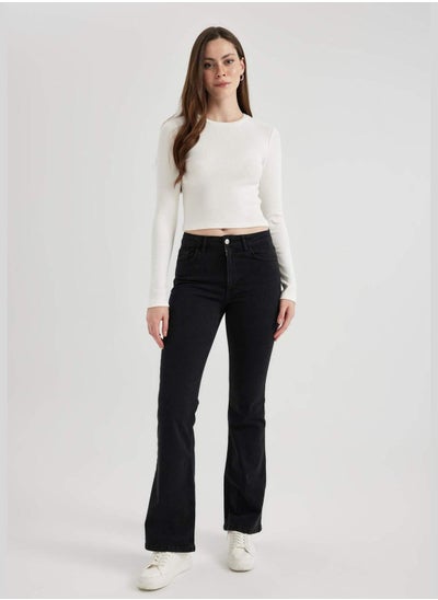 اشتري Woman Denim Trousers Flare Fit في الامارات