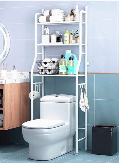 اشتري Over The Toilet Storage Rack 3-Tier Bathroom Organizer Shelf Bathroom Stand Multi-Function في الامارات