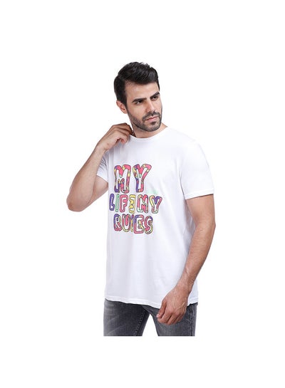 اشتري COUP Regular Printed T-Shirt For Men - White - L في مصر