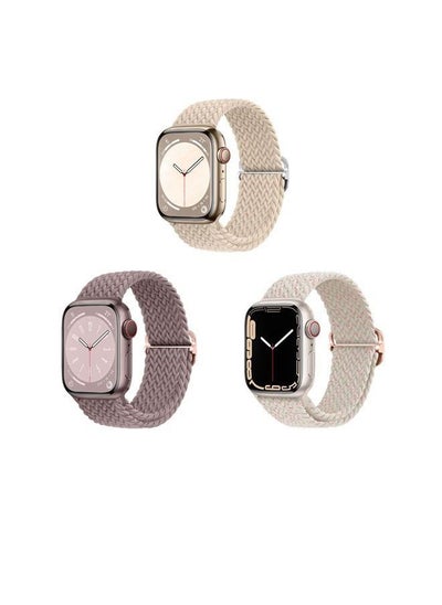 Buy 3Pack for Apple Watch Band 41mm 40mm 38mm Nylon Woven Strap for iWatch Series Ultra/8/7/SE/6/5/4/3/2/1 in Saudi Arabia