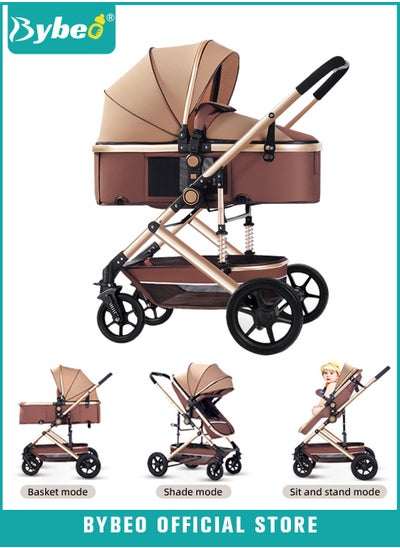 Buy 3-In-1 Lightweight Stroller, Multifunctional Travel Cabin, One-Hand Folding Baby Strollers for Newborn, Infant, Babies, Kids with Dinner Plate, Cooling Mat, Mosquito Net and Other Accessories in UAE