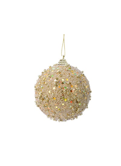 اشتري Homesmiths Christmas Bauble Foam Glitter Beads Sequins L-Gold 8cm في الامارات