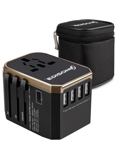 Buy Universal Travel Adapter - International Power Adapter 4 USB Ports Fast Charging in UAE