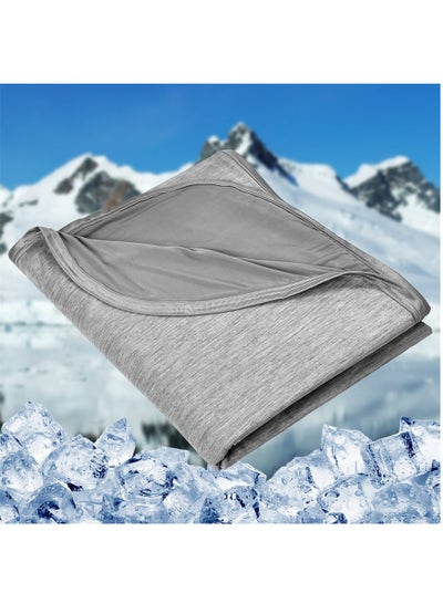 Buy Cooling Blankets, Blankets for Hot Sleepers, Summer Blanket Thin Lightweight Breathable Soft Double Side Enhanced Cooling Blanket for Bed, Keep Cool for Night Sweats, Grey, 150*200cm in Saudi Arabia