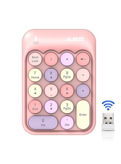 Buy Wireless Numeric Keypad 18 Keys with 2.4G Mini Portable Silent Number Pad USB Receiver Financial Accounting Keyboard Extensions for Laptop Desktop PC Pro in Saudi Arabia