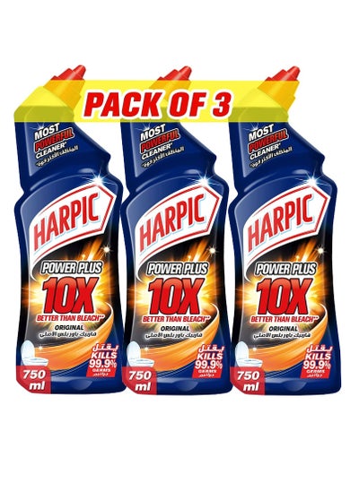 Buy Original Power Plus 10X Most Powerful Toilet Cleaner, 750 ml Pack Of 3 in UAE