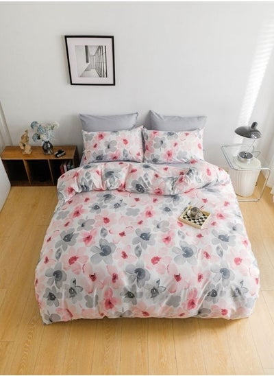 اشتري Bedding set without Filler Vintage Style, Pink with Grey Floral Design Various Sizes في الامارات