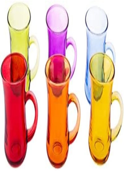 Buy Akdc Tea Glass 6Pcs Set L(6Cm) Xw(6Cm) Xh(9Cm) Multicolour in UAE