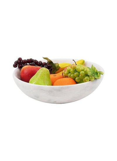 Buy Radicaln handmade round Fruit Bowl White Marble 12" Inch Fruit & Vegetable Storage for Kitchen Counter - Kitchen Décor Fruits Holder for Dining Table - Kitchen Organization in UAE