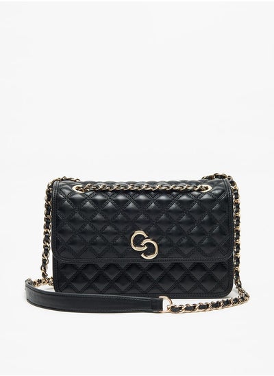 Buy Women's Quilted Crossbody Bag with Chain Link Strap in UAE