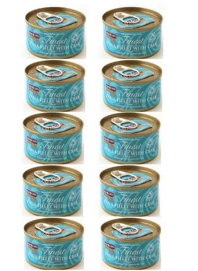 Buy Tuna Fillet with Crab Cat Wet Food 10X170G in UAE