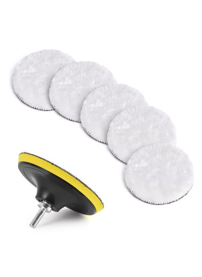 Buy 7 Pcs 5 Inch Polishing Buffing Wheel for Drill Wool Pads, 125mm Wheel Polishing Pads Woolen Polishing Waxing Pads Kits with M14 Drill Buffer Adapter in UAE